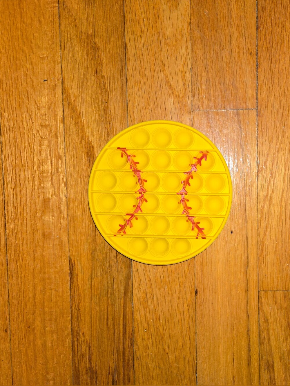 Yellow Baseball Pop It Sensory Fidget Toy